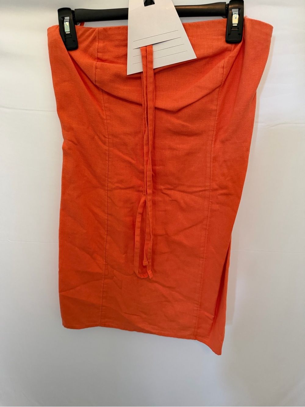 Abercrombie & Fitch Scarlett Strapless Linen Blend Romper Orange SizeSmall Tall